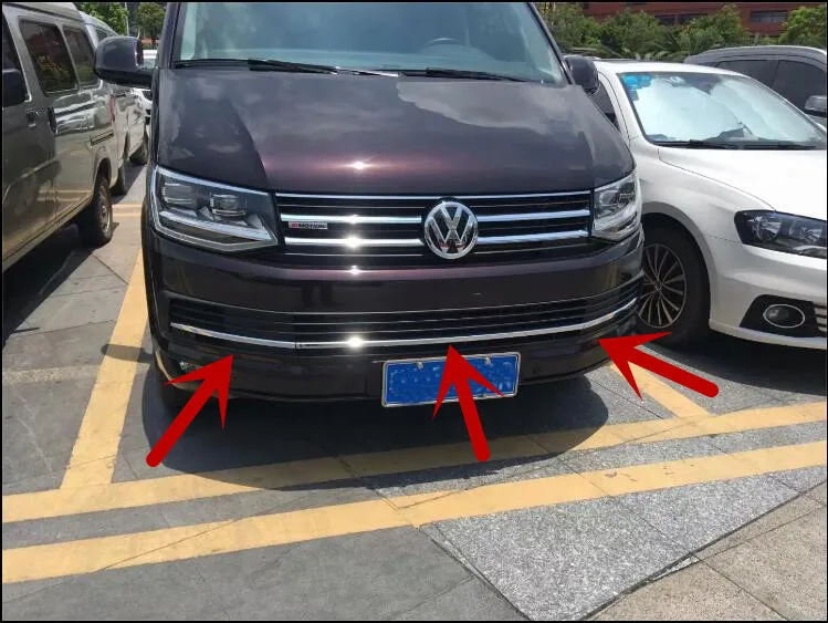 

Car Front bumper Mesh Vent Hole Dirt Grille Grills & Fog Lamp Cover Trims For VW Transporter T6 Caravelle 2017 2018 2019