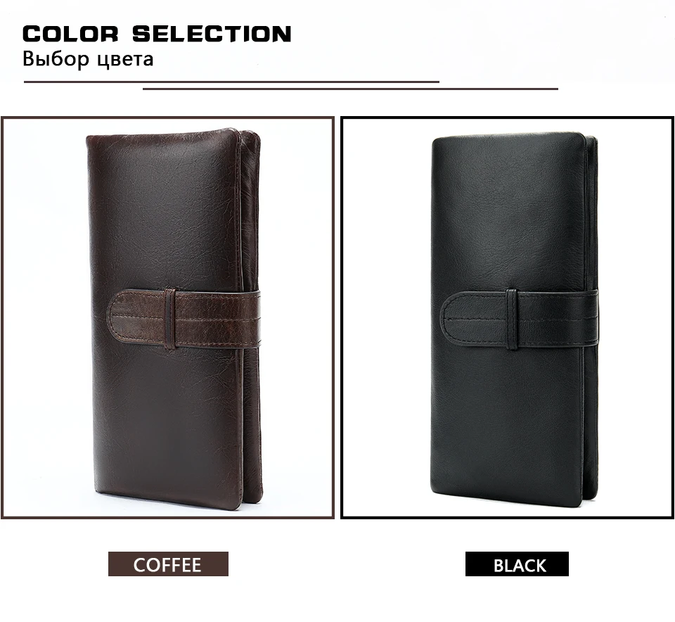 7 Wallet Men Leather Man Wallets Purse for Card Holder Men 's Wallet Clutch with Coin Pocket Slim Long Male Money Bag