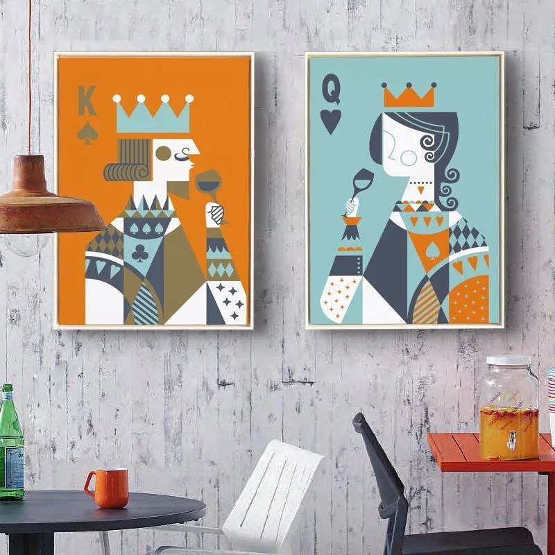 

Новая Минималистичная Современная 5D круглая алмазная живопись, полная картина, две картины, король и фото, абстрактное искусство, домашний декор