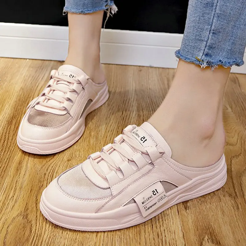 

Size 35-40 2019 New Summer High Quality Shoes Woman Flat Heels Women Casual Sneakers Mature Female Daily Sweet Wild Slippers