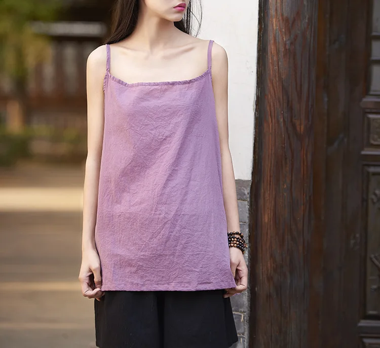 

thin tank tops 2018 summer cotton and linen new original vintage breathable sweat-absorbent women's vest BXF2289