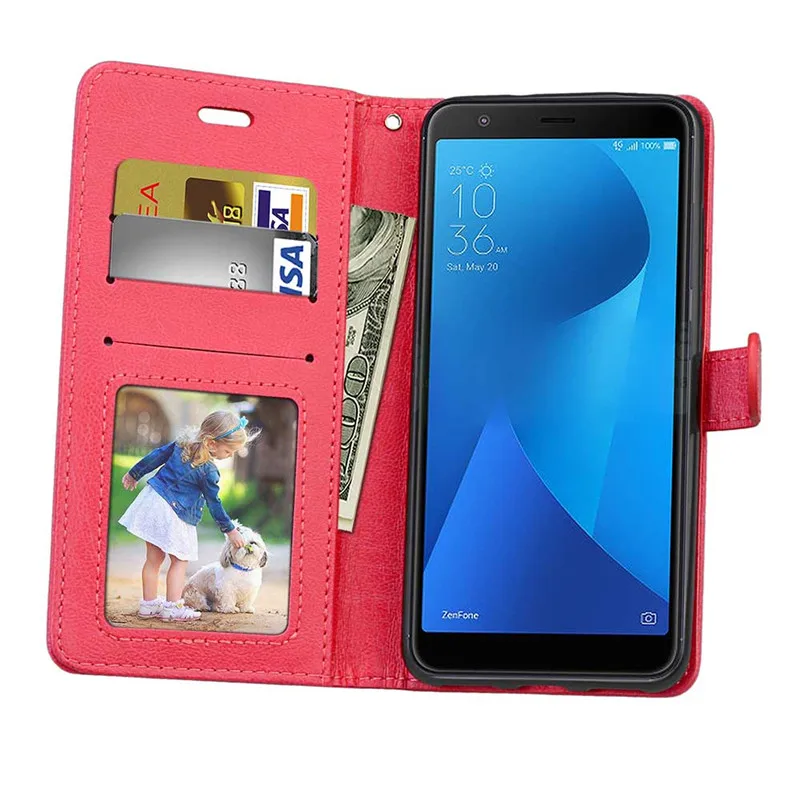 Чехол из искусственной кожи для ASUS ZenFone Max Plus M1 ZB570TL откидная крышка Ретро стиль
