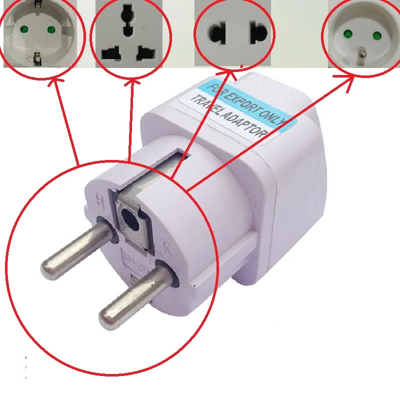 Немецкий стандартный адаптер питания для путешествий 10 а/250 в Европейский французский, корейский и русский адаптер питания для путешествий электрическая вилка