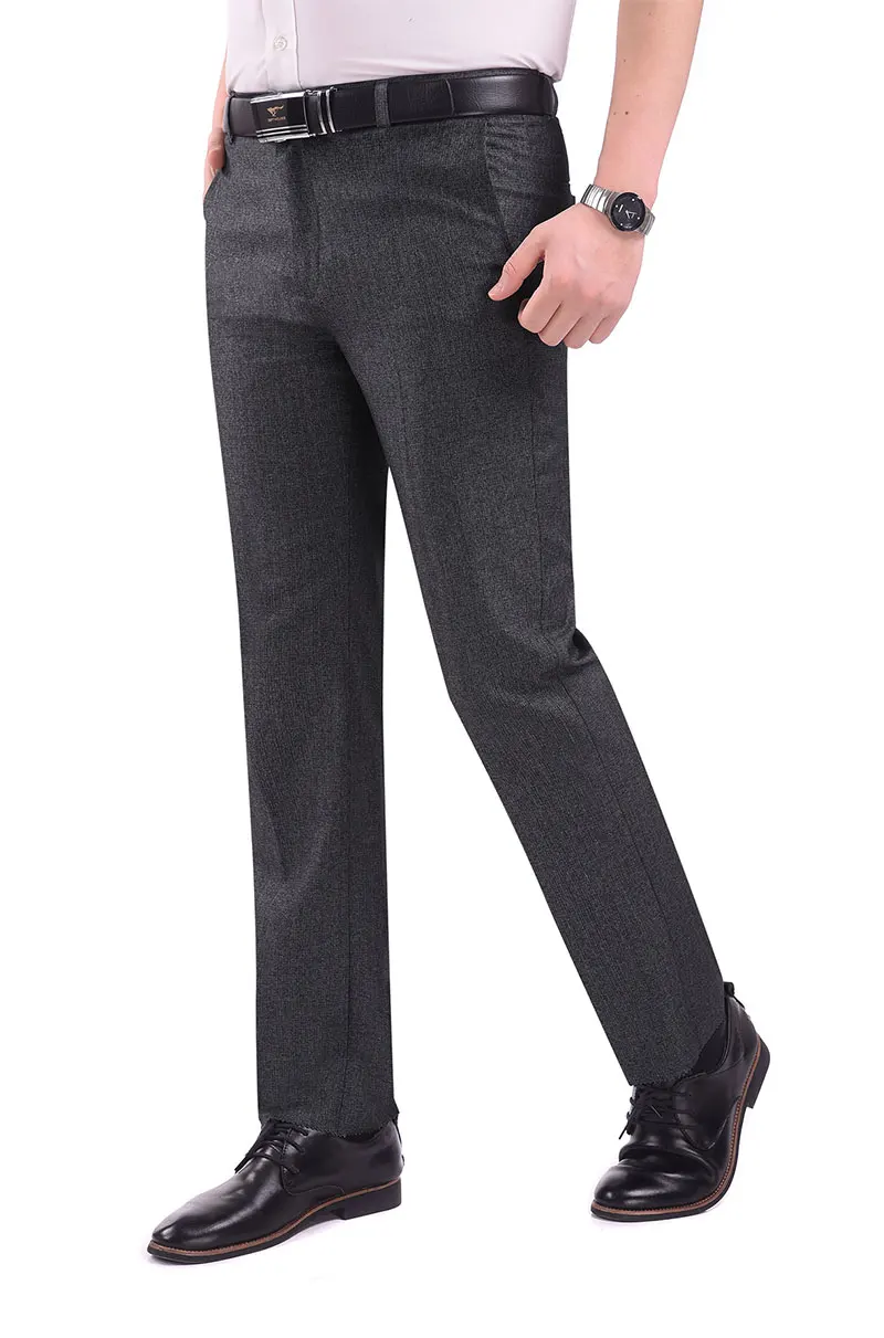 Летние прямые свободные мужские брюки среднего возраста модные повседневные мужские брюки размер 30-40, черные и серые мужские брюки