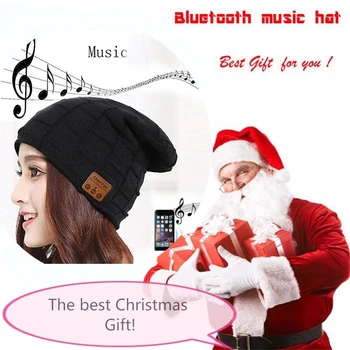 

2019 Fashion Beanie Hat Wireless Bluetooth4.0 Earphone Smart Phone Headset Speaker Mic Winter Outdoor Sport Stereo Music Hat Cap