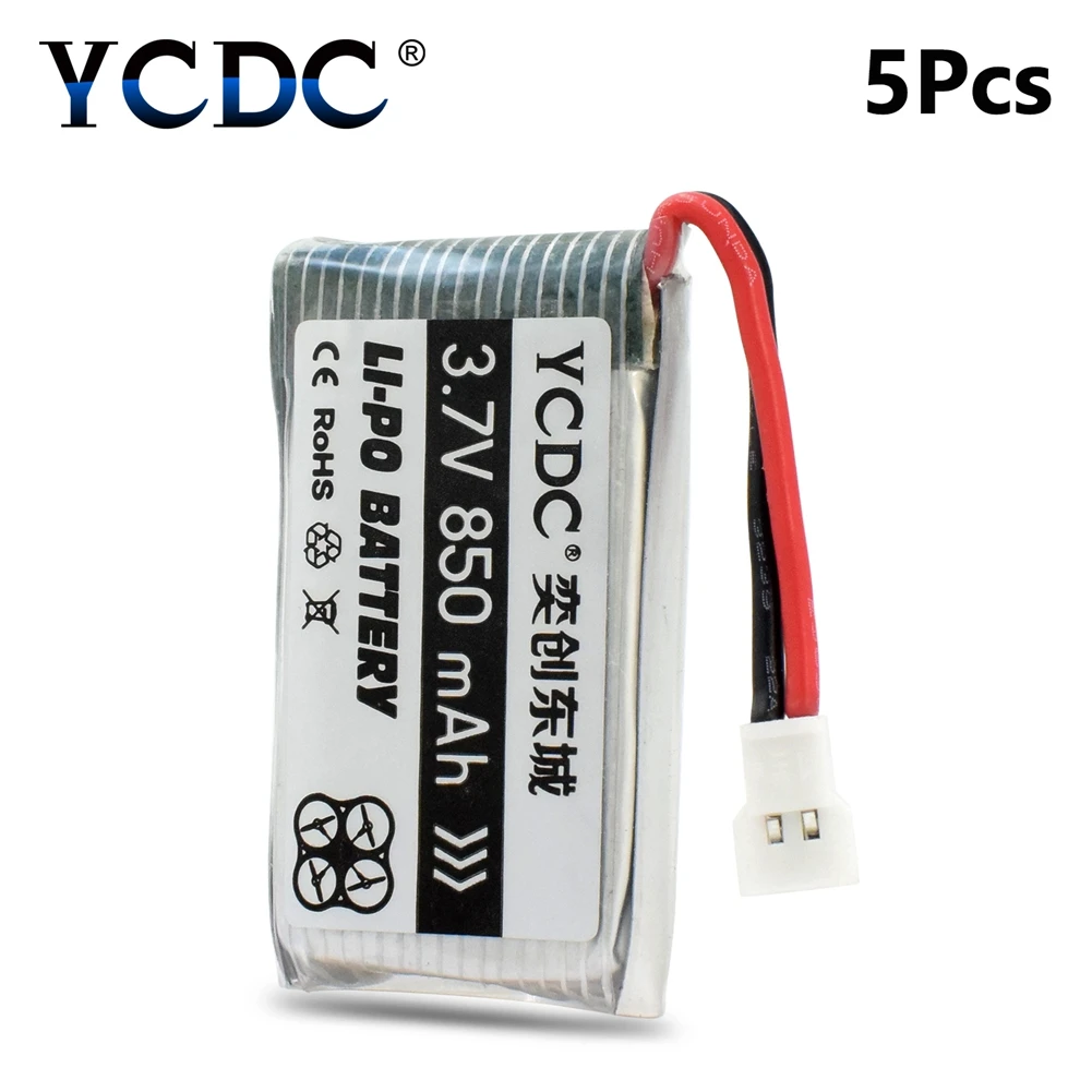 5 шт. 3,7 V 380 500 600 850 1200mAh Lipo аккумулятор для Syma X5 X5C X5S X5SC X5SW RC Квадрокоптер с дистанционным управлением - Цвет: 5x 850mAh