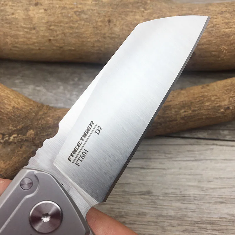 FREETIGER FT601 Mechanical Warrior Folding Pocket Knife D2 Blade CNC Steel Ball Bearing Hunting Cam