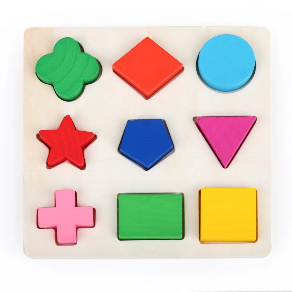 Wooden Building Blocks Shape Sorter Cognitive and Matching Baby Kids Children Eductional Toys baby-building-blocks-wooden