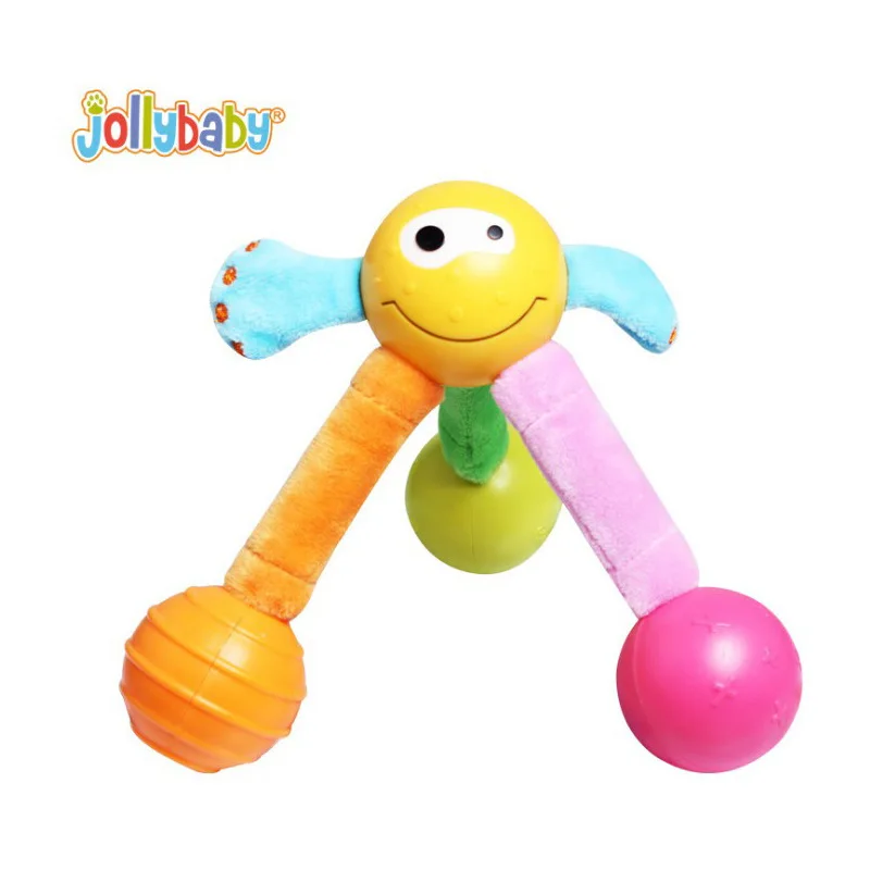 hand grabbing the player rattle baby hearing training toy educational