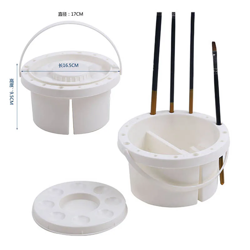 Multifunction portable plastic Brush Washing Bucket Wash Pen Barrel Brush Washer Art Supplies
