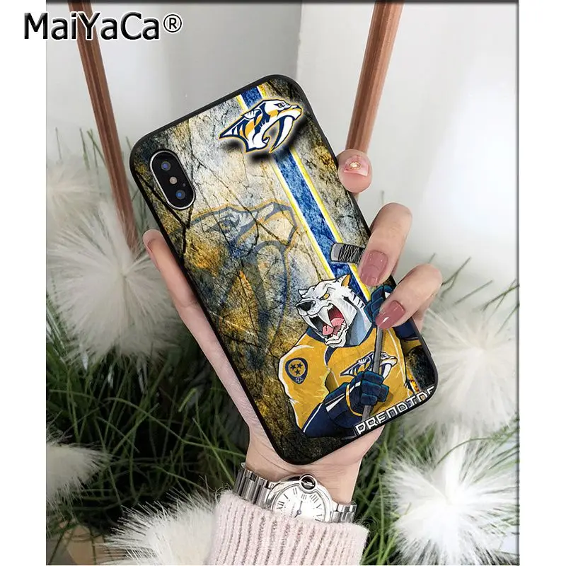 MaiYaCa Nashville Predators ТПУ Мягкие аксессуары для телефонов чехол для телефона для iPhone 5 5Sx 6 7 7plus 8 8Plus X XS MAX XR