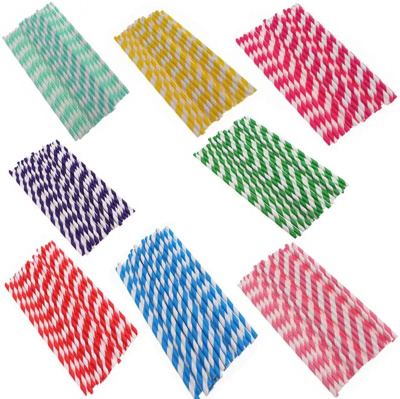 

Striped Paper Straws for Birthday Wedding Party Environmental birthday party decorations kids Creative Drinking Straws
