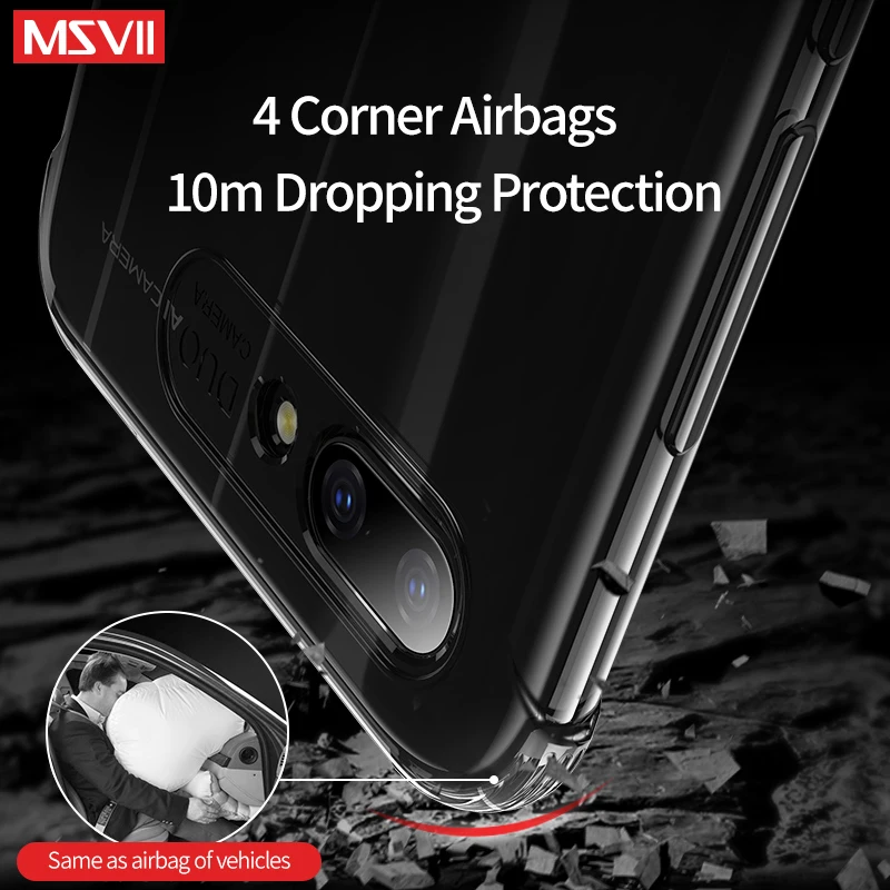 Msvii Прозрачный чехол для Huawei Honor 10 силиконовый V20 TPU Тонкий задняя крышка|Бамперы| |