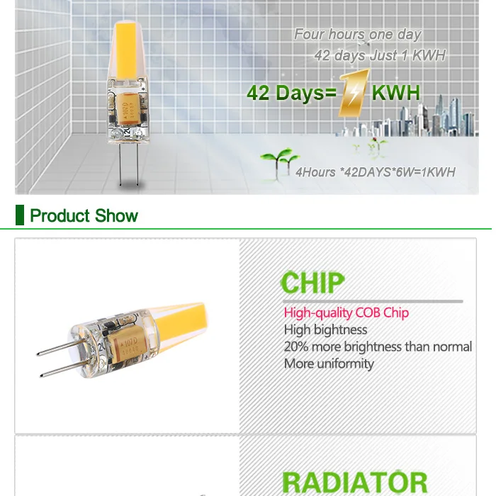 6 шт. мини G4 лампа AC220V DC12V AC12V затемняемый светодиодный COB G4 лампа 3 Вт 6 Вт теплый светильник супер белый цвет заменить галогенный светильник 20 Вт 40 Вт