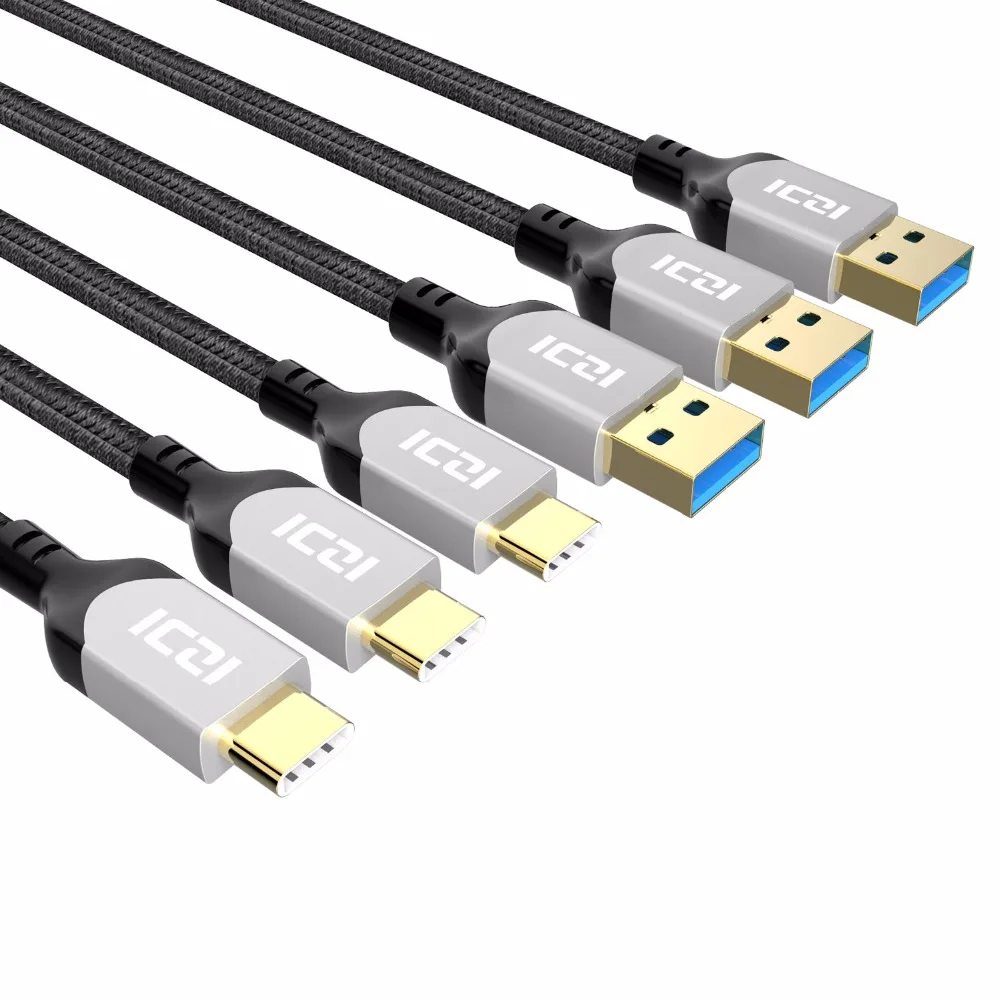 ICZI 3 حزمة USB C إلى USB 3.0 كابل 1 متر كبل مزامنة بيانات نوع C USB 3.0 سريع كابل شحن ل غالاكسي s8/S8 زائد/ملاحظة 8 هواوي