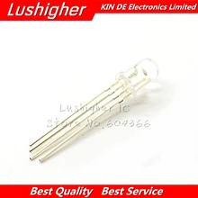 50 шт., 5 мм, полноцветный светодиодный RGB, красный, зеленый, синий, четыре фута, прозрачный, яркий цвет, общий анод, контролируемый, семь огней