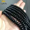 Joint en verre de cristal noir Rondelle en vrac perles d'espacement pour la fabrication de bijoux bricolage bracelet à breloques accessoire 15 