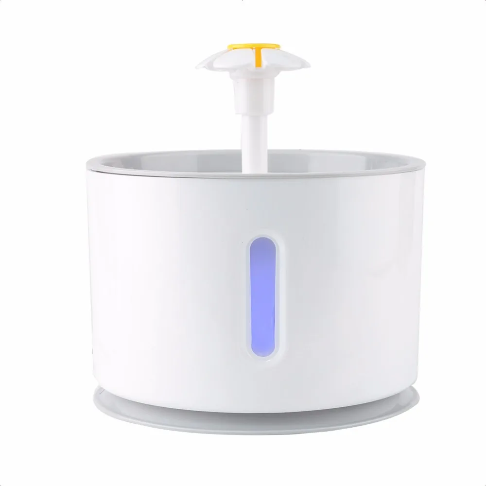 Pet Cat Dog Intelligent Feeder 2.4L LED Automatic Power-off Waterfall Pet Water Dispenser Drinking Fountain Filter