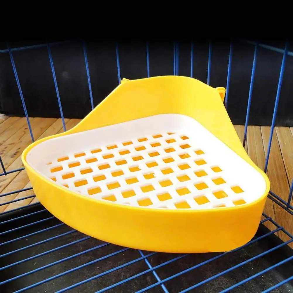 Yellow Hot Rabbit Toilet Litter Tray Small Animal Toilet Corner Potty