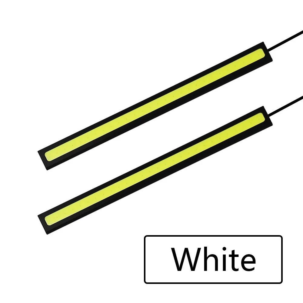 2 шт. 17 см COB DRL Светодиодный дневной ходовой светильник авто лампы внешнего освещения для универсального автомобиля Водонепроницаемый Дневной светильник Противотуманные фары для вождения - Испускаемый цвет: White