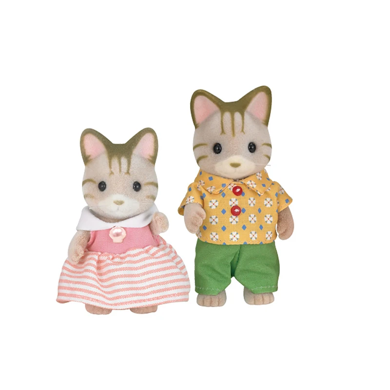 Sylvanian Families Набор фигурок для семьи из 4 предметов с трехзернистым котом для родителей и детей, подарок для девочки, новинка 5180