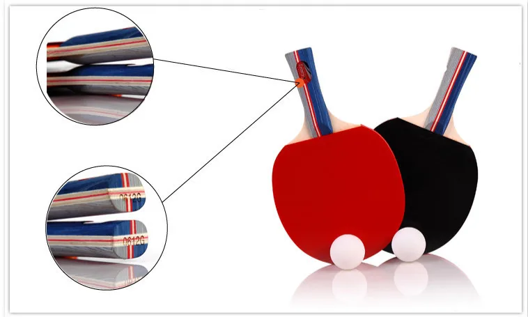 2 шт./компл. настольный теннис ракетки пинг-понг длинные/короткая ручка Double Face прыщи-в настольный теннис ракетка резиновые Шарики сумка