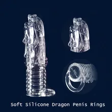 Male Dragon Head Vaginal Stimulator AV Enlargement Penis Sleeve Intimate Delay Sex Toys Men Locking Dildo Sleeve Erotic Products