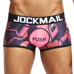 Бренд jockmail сексуальное нижнее белье мужчины мужские боксеры игривый печатных Гей Нижнее белье Боксер самакуэка Мужской Трусы calzoncillos слипы