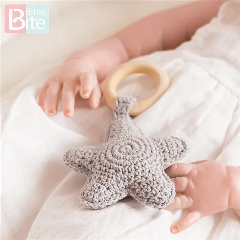 Bite bings 1 шт. Amigurumi Star Mobile для детской кроватки, подвесные игрушки, погремушки для младенцев, забавные Развивающие игрушки для малышей, вязанные крючком детские игрушки