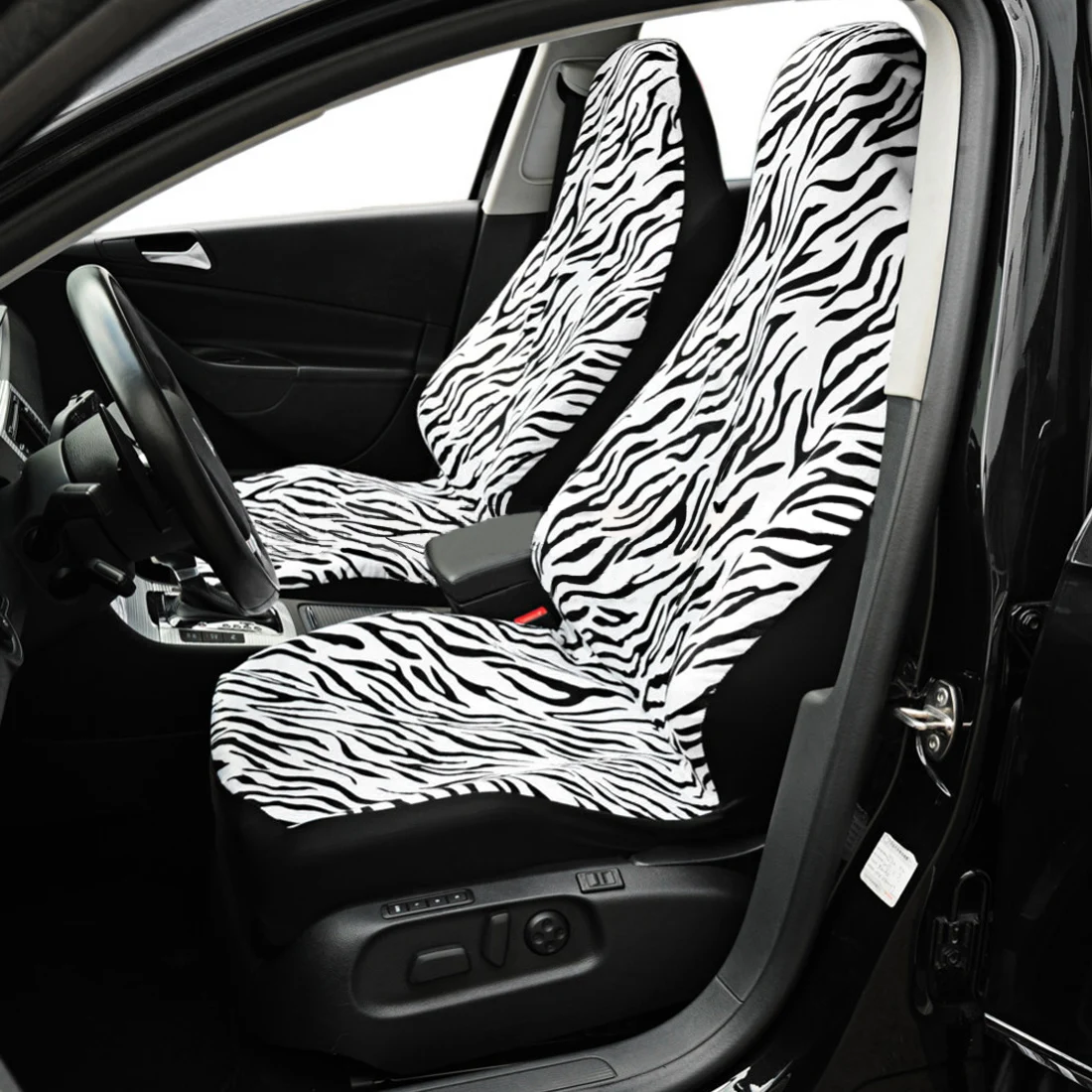 Dewtreetali Zebra Stripe Car Front Seat Car Seat Protector Cover Fabric
