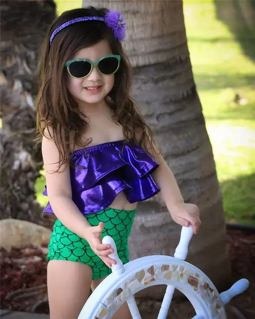 2017 NEW Toddler Kids Baby Girls Swimsuit Cute Beachwear Cropt top