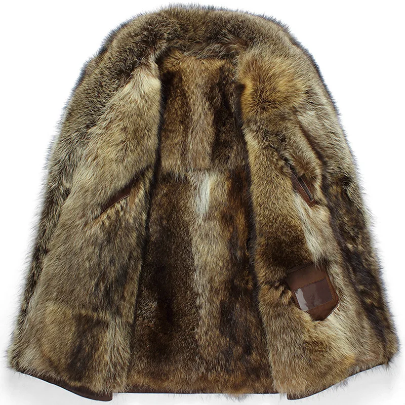 AYUNSUE, пальто из натурального меха, мужские Куртки из натуральной кожи, подкладка из натурального меха енота, зимняя мужская куртка из коровьей кожи 86113 KJ2456