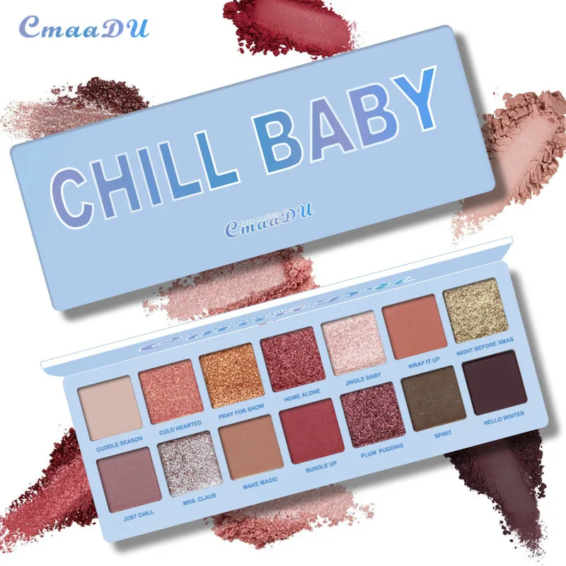 

CmaaDu 14 Color Nude Shining Eyeshadow Palette Make-Up Glitter Pigment Smoky Eye Shadow Pallete Waterproof Cosmetics TSLM1