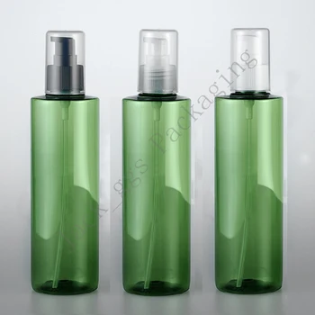 

2017 Hot 30pcs/lot 250ml Plastic Lotion Bottle Green PET Soap Dispenser Duckbilled Cream Bottle with Spray Pump