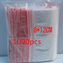 1000 шт 8x12 см прозрачная дорожная пластиковая сумка подарок упаковка сумка для ожерелья/ювелирных изделий маленький Ziplock Прозрачные сумки для самостоятельной печати pe diy