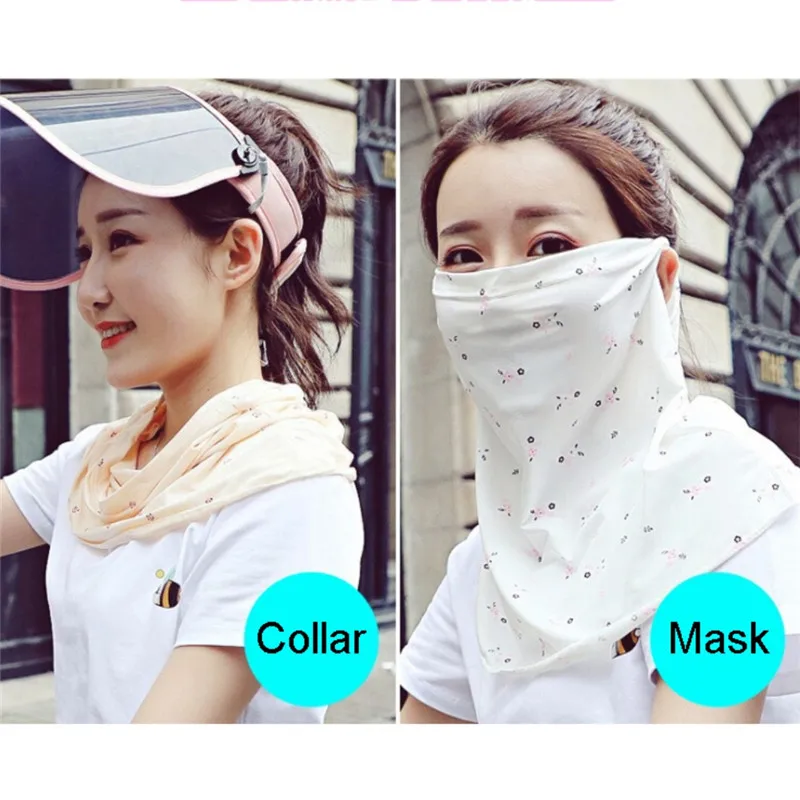 Женская велосипедная маска для лица дышащий ледяной шелк Солнцезащитная Шея полная маска для лица Лето Защита от ультрафиолета Спорт на