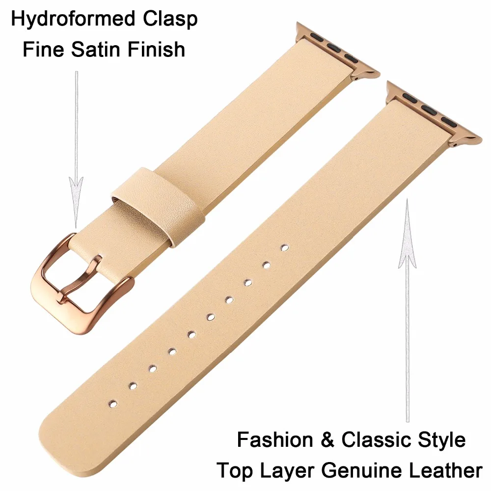 Ремешок из натуральной кожи для iWatch Apple Watch SE Series 1 2 3 4 5 6 38 мм 40 42 44 мм|Ремешки часов|