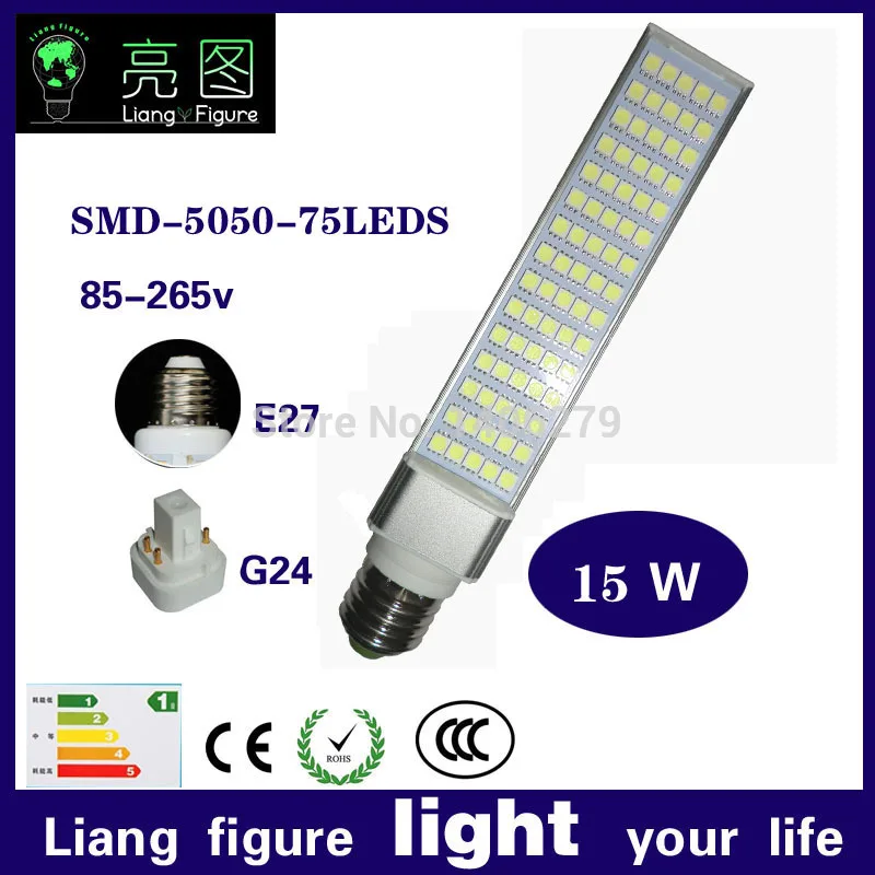 

Free shippinng 15w wholesale led corn lamp SMD 5050 75LEDS AC85-265 led corn bulb white warm white
