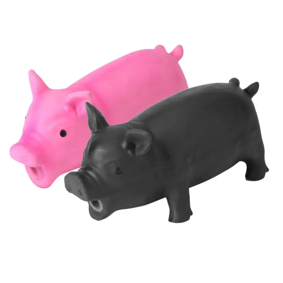 

TOPINCN Soft Latex Cleaning Teeth Pet Dog Cat Chewing Toy Pig Squeak Puppy Dog Play Pig Toy Chew Sound Pet Toys Press Sound