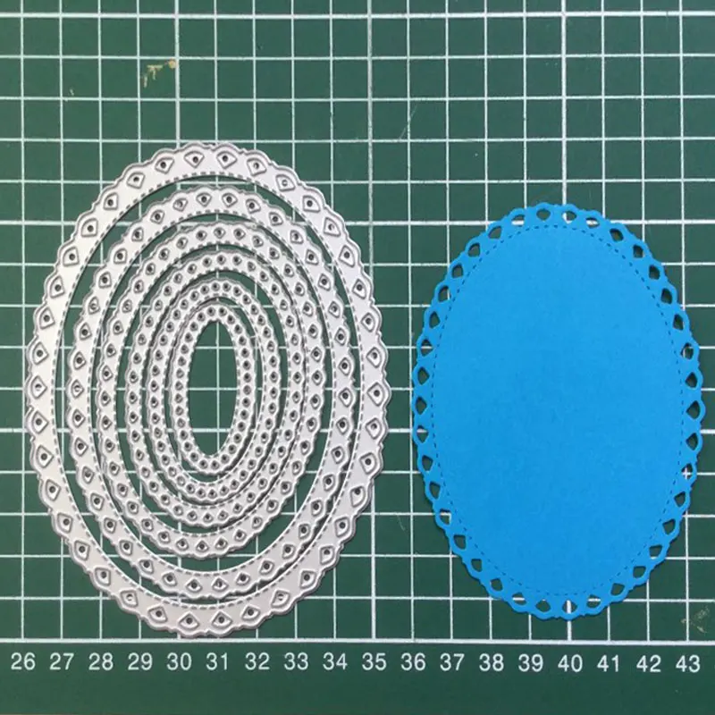 

Gowing Nested Stitched Oval Frame Metal Cutting Dies DIY Etched Dies Craft Paper Card Making Scrapbooking Embossing Dies Cut
