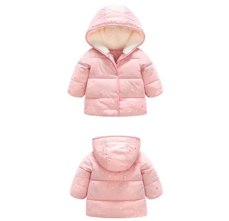 CROAL chery/теплая флисовая детская зимняя куртка и пальто для мальчиков на рост от 80 до 120 см, бархатная хлопковая стеганая Детская куртка с капюшоном для девочек