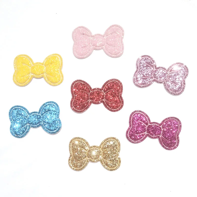 

DIY 100Pcs Glitter Bows Patches Multicolor Handmade Bowknot Appliques for Kids Card Making Scrapbooks Decoration Accessories K48