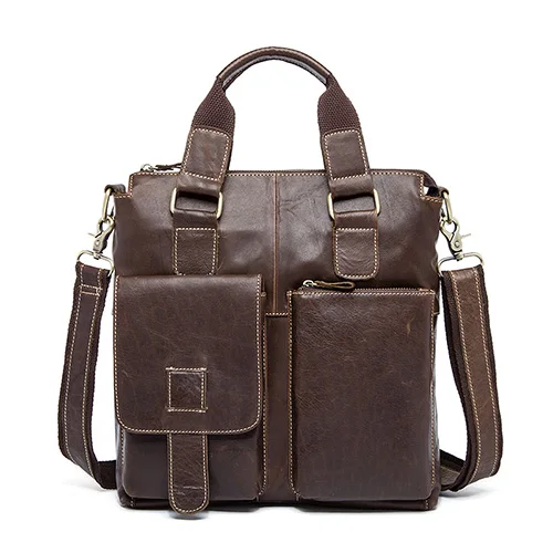 Мужская сумка через плечо, портфель, коммерческий мужской портфель из натуральной кожи, мужская повседневная сумка, портфель из натуральной кожи, мужская сумка 8529 - Цвет: 8259K2Chocolate