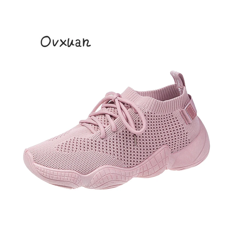 

2019 Summer Dad Shoes Women Air Mesh Weaving Breathable Flat Platform Woman Casual Comfort Shoes Fashion Pink Lady Leisure Shoes