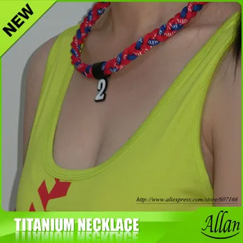 

Silicone 3 rope braided sports necklace titanium necklace
