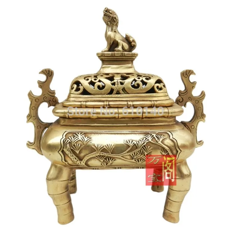

Copper incense censer Plum brave Vaporizer Tengu Buddhist supplies feng shui ornaments