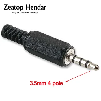 

100 PCS DIY 3.5mm 4 pole Stereo TRRS solder Audio Video Male Plug Jack connector Replacement Black