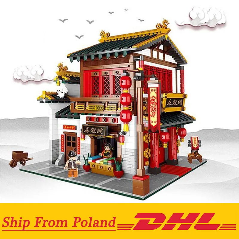 DHL 01001 китайский шелк и сатин набор магазина Строительные блоки Кирпич детская