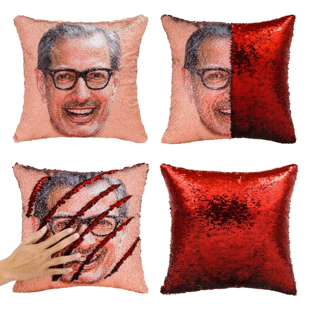 Большая Акция Jeff Goldblum улыбающееся лицо Русалка Реверсивный флип блесток пледы