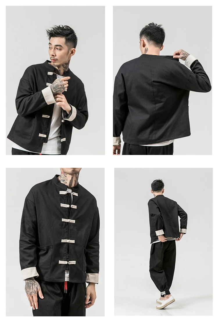 Брендовые мужские куртки, обхват груди 104-128 см, лен, хлопок, китайский стиль, лен, зимняя куртка, Мужская осенняя куртка, рукав, складка, размер M-5XL